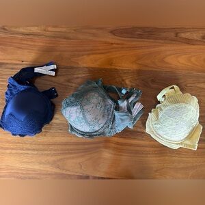 Victoria's Secret Lace Bra Set - Navy, Teal, Yellow